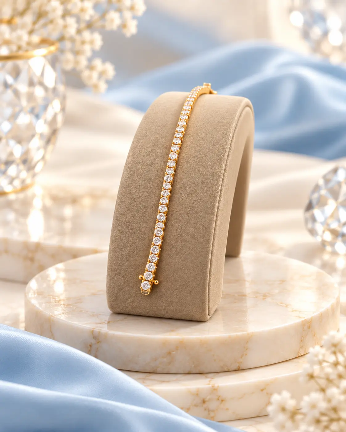 Pulseira riviera com pedras brilhantes